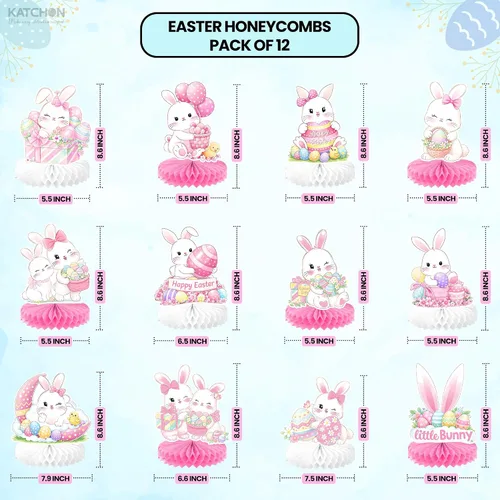 Miniatura 2 de KatchOn, Centros de mesa de Pascua para mesas, paquete de 12, decoraciones de conejo de Pascua para el hogar, centros de mesa y decoraciones