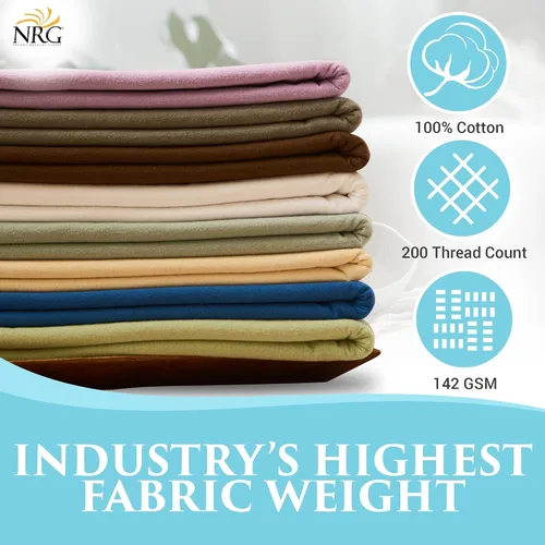 Miniatura 4 de NRG - Sábanas planas de masaje de franela de lujo – Ropa de cama de masaje 100% franela de algodón – 160 GSM, 200 hilos – Algodón suave de doble
