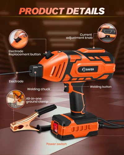 Miniatura 6 de Máquina de Soldar Portátil Saker, Máquina de Soldar 110V con Inversor IGBT 5 Ajustes de Corriente Variable, Máquina de Soldar Eléctrica Portátil