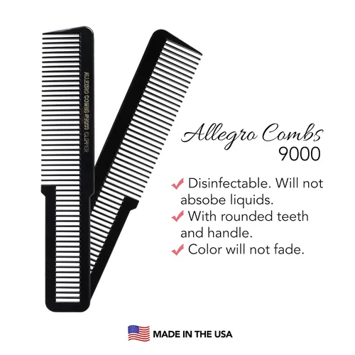 Miniatura 9 de Allegro Combs 9000 Clipper corte mezcla desvanecimiento Peines 6 Pk. (negro)