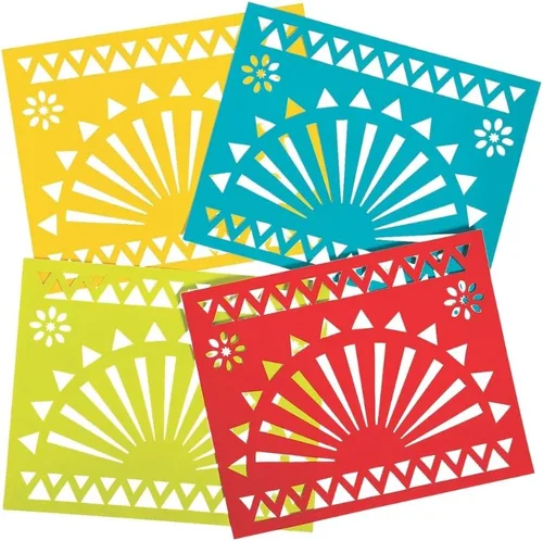 Miniatura 2 de Fun Express Manteles individuales de papel con recortes, suministros para fiestas temáticas coloridas, VBS, vacaciones, escuela, fiestas