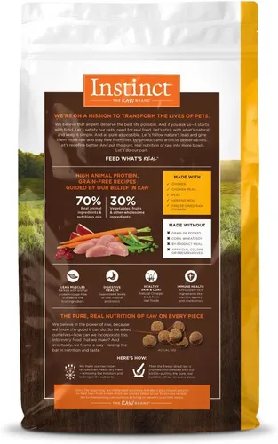 Miniatura 2 de Instinct Alimento Seco Original para Perros, Croquetas con Recubrimiento Crudo, Alto en Proteína, Receta Sin Granos - Pollo, Bolsa de 4 lb