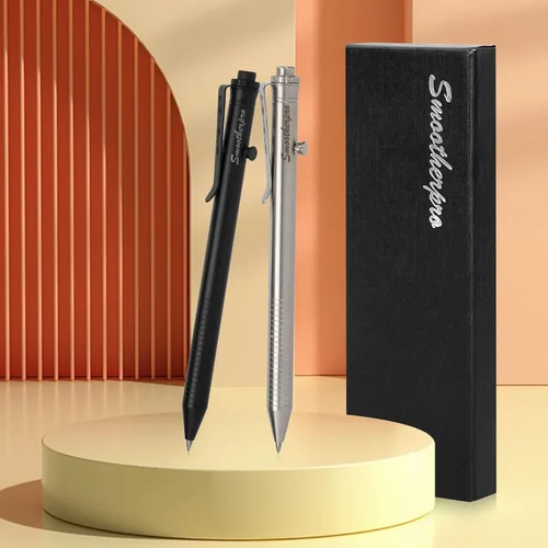 Miniatura 5 de SMOOTHERPRO - Bolígrafo de acción de perno, bolígrafo esferográfico de acero inoxidable compatible con recarga de Pilot G2, bolígrafo EDC