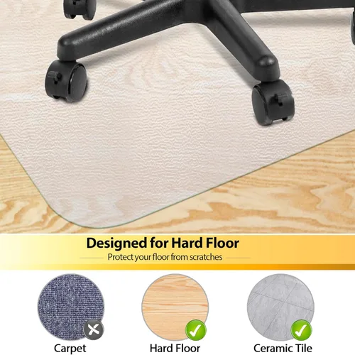 Miniatura 2 de SUPER DEAL Tapete de oficina mejorado de 46 x 60 pulgadas, tapete de oficina resistente para suelo de madera dura, 1 paquete
