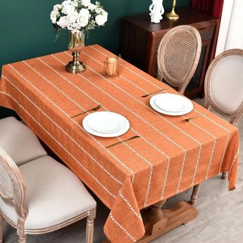 Miniatura 12 de Zobesta Mantel rectangular de algodón verde salvia, 53 x 120 pulgadas, mantel rectangular de algodón color verde salvia, lavable, suave, bohemio