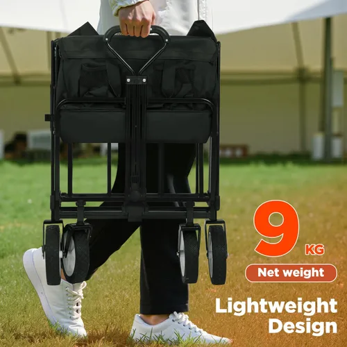 Miniatura 7 de PayLessHere Carrito plegable con ruedas Negro Carrito plegable resistente con capacidad de 330 libras con ruedas todo terreno y mango Azul