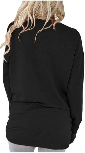 Miniatura 4 de onlypuff Sudaderas tipo túnica con estampado de bolsillo para mujer