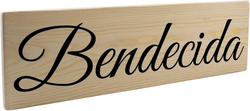 Miniatura 2 de Bendecida – Placa de regalo cristiano español, regalo cristiano en madera española, regalo para Navidad, vacaciones, día de la madre, regalo