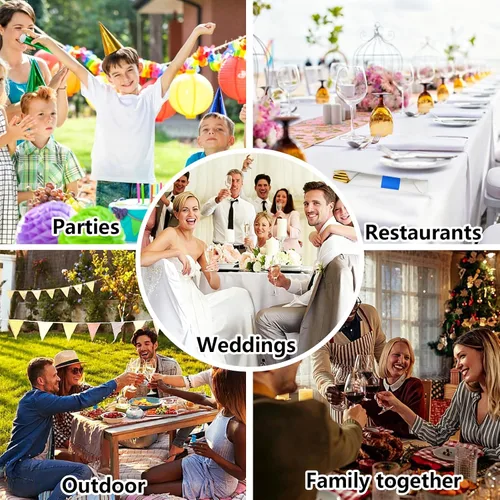 Miniatura 6 de Germiwipe - 2500 servilletas negras, servilleteros de papel autoadhesivos, bandas de cubiertos perfectas para fiestas de cumpleaños, bodas