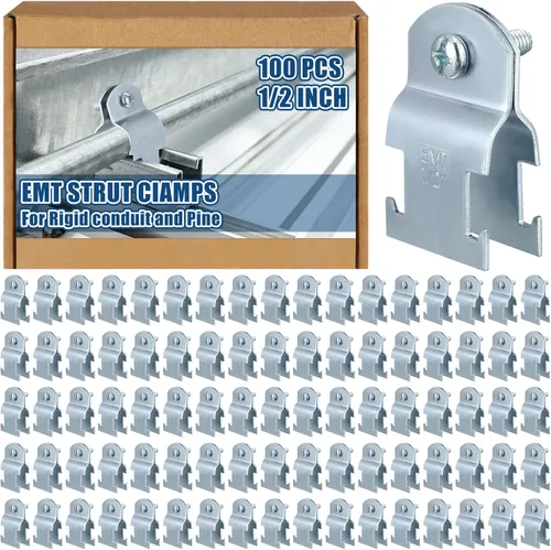 Miniatura 21 de Landhoow Emt Pipe - Abrazaderas universales de puntal para canal, accesorio de conducto electro galvanizado con perno y tuerca, herramienta