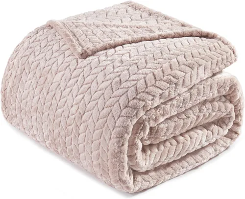 Exclusivo Mezcla - Manta de forro polar para cama tamaño individual, 90 x 66 pulgadas; manta suave y acogedora de franela jacquard, ligera, mullida
