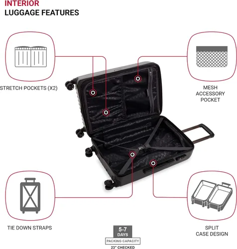 Miniatura 4 de SWISSGEAR 7272 - Maleta rígida y expandible con ruedas giratorias