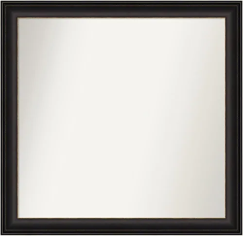 Miniatura 222 de Amanti Art Espejo de baño de bronce para sobre el fregadero, 24 x 24 pulgadas, espejo cuadrado de bronce Lara para tocador, marco de madera