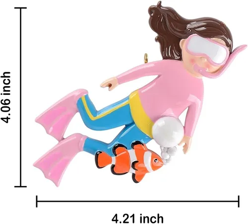 Miniatura 6 de Adorno de snorkel personalizado, adorno de Navidad de snorkel, recuerdo de viaje de clase de buceo subacuático para amantes del esnórquel, adorno
