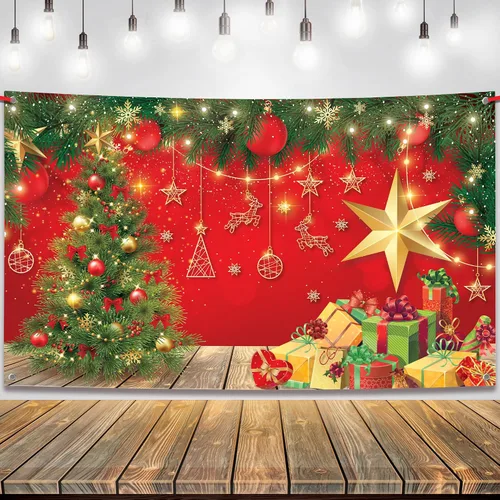 Miniatura 9 de KatchOn, Pancarta de Navidad Extra Grande - 72x44 Pulgadas, Roja, Tela de Tela, Incluye Rollo de Cinta Roja - 20 Pies, Perfecta para Decoraciones