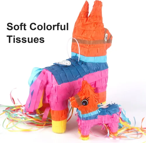 Miniatura 3 de Cinco De Mayo - Piñata de burro para fiesta de cumpleaños infantiles, 2 tamaños, piñatas para diversión, fiesta, taco, suministros para fiestas