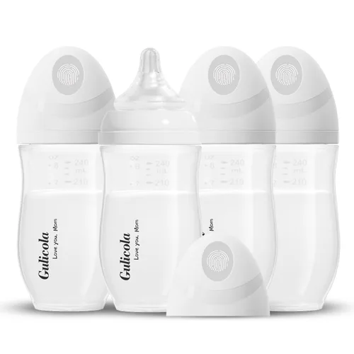 Miniatura 13 de Gulicola Natural PP - Juego de 2 biberones de lactancia materna para recién nacido, pezones de flujo lento, 0 meses +, 5 onzas, color blanco