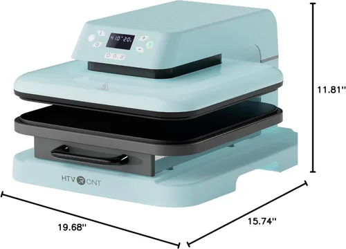 Miniatura 10 de HTVRONT Máquina de prensa de calor automática de 15 x 15 pulgadas para camisetas, máquina profesional de transferencia de calor con liberación Azul