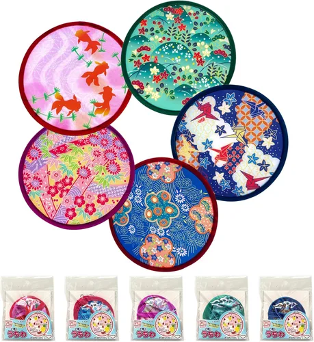 VANVENE Paquete de 5 ventiladores plegables japoneses, ventilador de mano plegable, abanicos plegables para decoración de fiesta de boda portátil