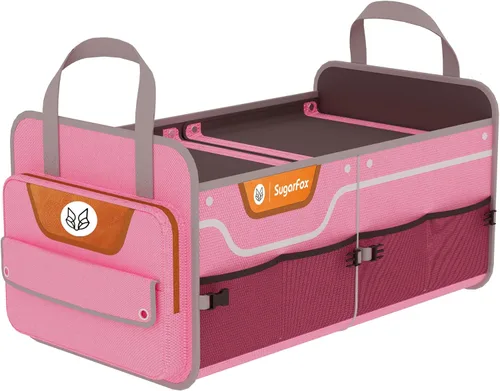Miniatura 10 de SugarFox Organizador de maletero para coche todoterreno, organizador de cajuela impermeable resistente, organizador de coche plegable y colapsable