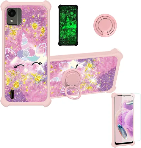 Miniatura 16 de jioeuinly JSF-DJS - Funda compatible con Nothing Phone 2a con protector de pantalla de vidrio templado, policarbonato duro + silicona suave, soporte