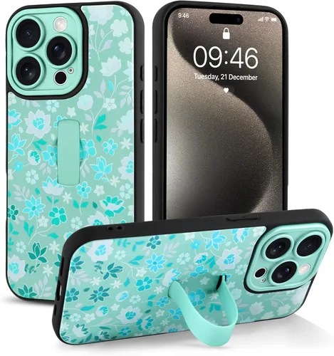 Miniatura 30 de Funda compatible con iPhone 17 Pro Max con correa de mano para los dedos, funda de teléfono con estampado de leopardo y guepardo para mujeres