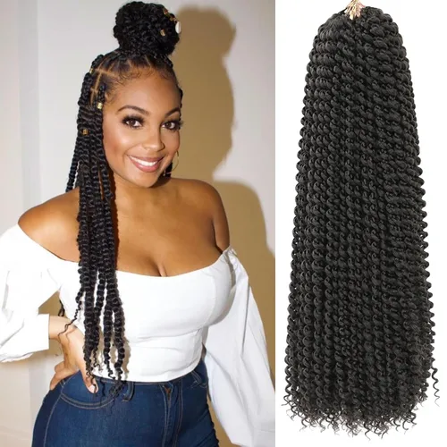 Miniatura 9 de Cabello Passion Twist de 24 pulgadas, 8 paquetes de cabello Passion Twist de ganchillo para mujeres, cabello trenzado Passion Twists largo bohemio