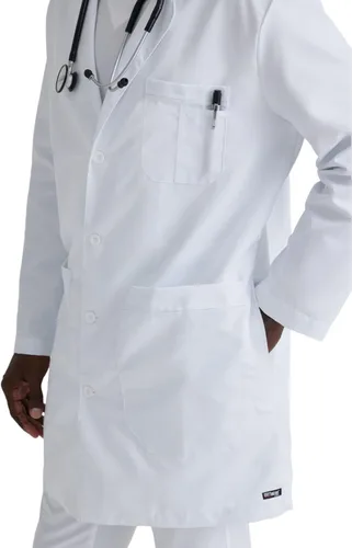 Miniatura 6 de Barco Grey's Anatomy Scrubs Signature - Noah Professional - Abrigo de laboratorio médico de longitud completa de 4 botones de manga larga de 37