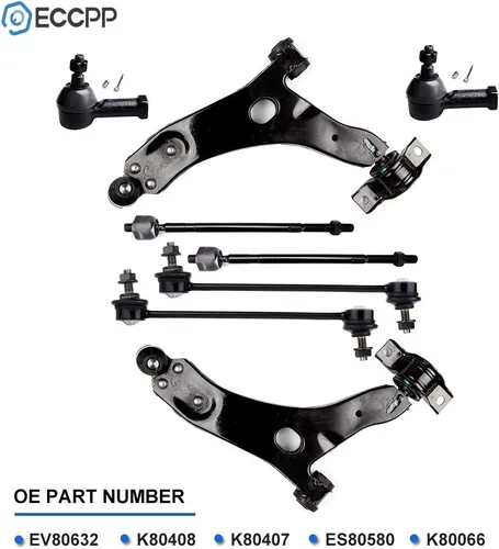 Miniatura 2 de ECCPP Kit de brazo de control 2006 2007 2008 2009 2010 2011 para Ford Focus - Extremos de barra de acoplamiento internos, brazos de control