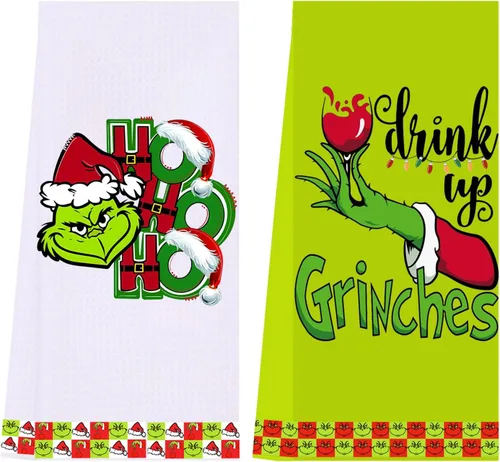 Miniatura 12 de LXOMILL Divertidas toallas de cocina de queso, cestas de queso Punny y bonitos juegos de paños decorativos para platos