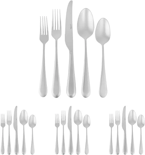 Miniatura 10 de Gibson Elite Earlston - Juego de cubiertos de 20 piezas, utensilios de acero inoxidable, tenedores, cucharas, cuchillos, servicio para 4