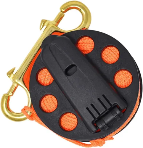 Miniatura 3 de Scuba Choice Scuba Buceo Bobina de dedo compacta con mango de plástico, 65', línea naranja