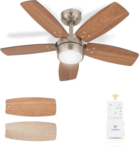 Miniatura 9 de Ventilador de techo de 36 pulgadas para habitación pequeña: Ventiladores de techo modernos con control remoto de luz - Motor CC silencioso