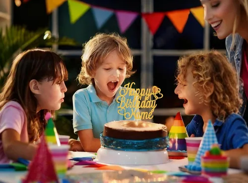 Miniatura 6 de Adorno Personalizado para Pastel de Feliz Cumpleaños Decoración para pastel con nombre personalizado Tarjeta con purpurina de doble cara