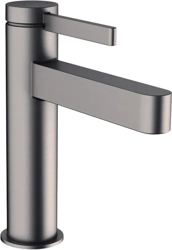 hansgrohe Finoris 76020341 - Grifo moderno para lavabo de baño con 1 manija y 1 orificio de 12 pulgadas de alto, cromo negro cepillado
