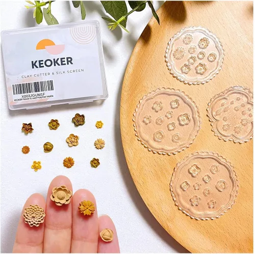 Miniatura 9 de KEOKER Moldes de arcilla polimérica de flores, 4 moldes de arcilla miniatura de margaritas, moldes de arcilla polimérica para decoración de aretes