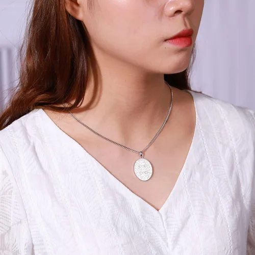 Miniatura 4 de WIOY Collar de medalla de San Benito de plata de ley 925 regalo de joyería católica de San Benito para hombres y mujeres