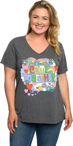 Miniatura 5 de Beatles - Camiseta para mujer, talla grande, cuello en V, estampado vintage