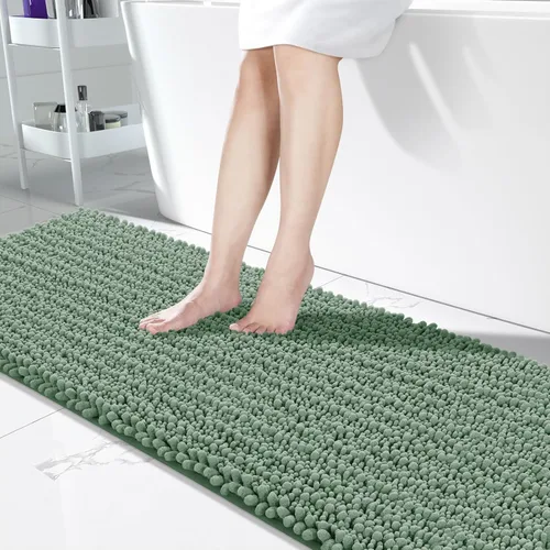 Miniatura 137 de Yimobra Alfombras de Baño Antideslizantes Lavables - Alfombra de Baño de Chenilla Ultra Suave Absorbente, Alfombra Peluda de Secado Rápido para Negro
