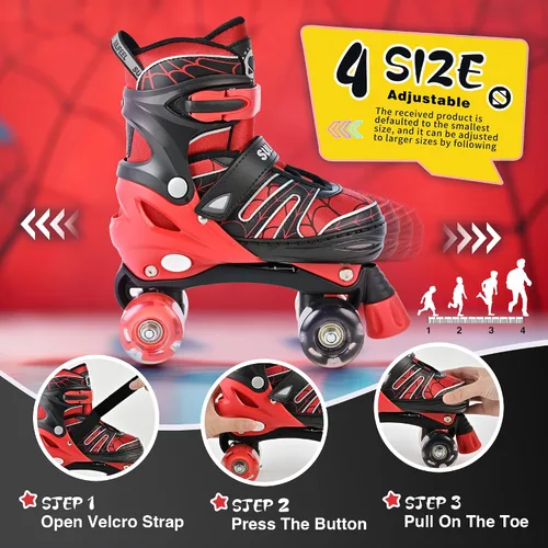 Miniatura 2 de SULIFEEL - Patines ajustables para niños para niños de 3-5, 5-8, 6-12 años con ruedas iluminadas ajustables de 4 tamaños, el mejor regalo para niños