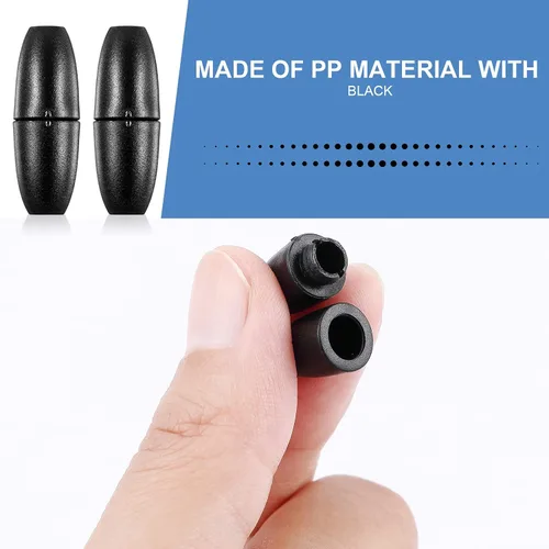 Miniatura 3 de WILLBOND 100 cierres separables para collares, cierres de pulsera de seguridad de plástico para cordón, conectores de barril de cuentas para Negro