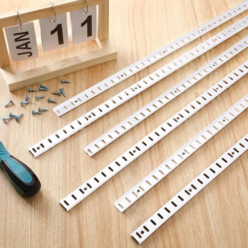 Miniatura 6 de Yaocom 6 piezas de 36 pulgadas para estantes de metal para montaje en mortaja, tiras de pilastra ajustables para sistema de estantería de pared