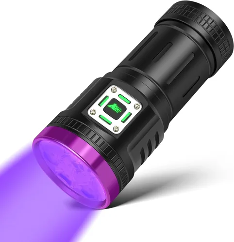 Linterna UV de 45 W, linterna recargable por USB, potente linterna de luz negra LED de 9 núcleos de 385-395 nm para detección de orina de mascotas,