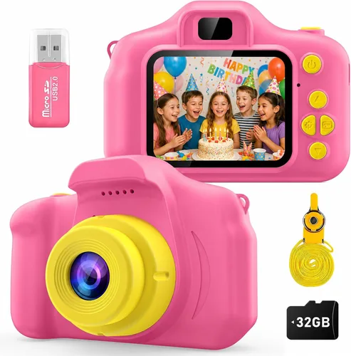Miniatura 10 de Desuccus Cámara para niños, juguetes de Navidad y cumpleaños para niños y niñas, juguetes para niños de 3, 4, 5, 6, 7, 8, 9 años, cámara de video