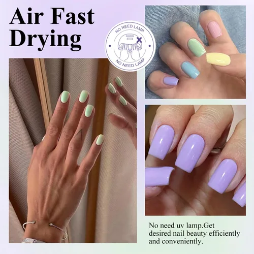 Miniatura 2 de DouborQ Juego de esmaltes de uñas de 6 colores, paquete de esmalte de uñas brillante para uñas, regalos para mujeres, barniz de arte de uñas