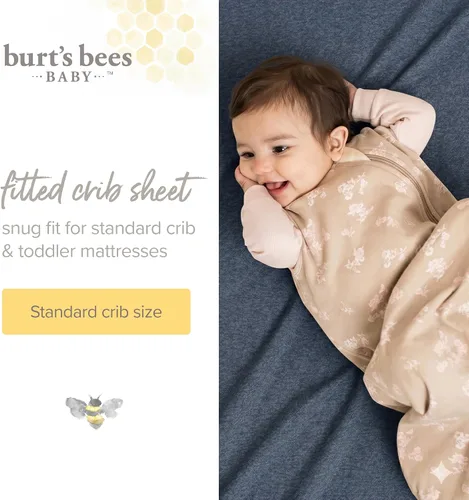 Miniatura 2 de Burt's Bees Baby - Sábana bajera esencial de algodón orgánico para cuna, transpirable para colchones estándar de cuna y niños pequeños para niño