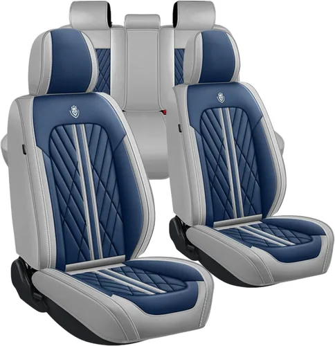 Miniatura 21 de Juego de fundas de asiento de automóvil de cuero nappa impermeables y transpirables de ajuste universal, cojín protector para vehículo automotriz