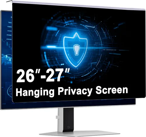 Miniatura 11 de Pantalla de privacidad colgante de 22 pulgadas para monitor, se adapta a pantallas 16:9 sin marco de 21 a 22 pulgadas, antiespía ±28°, luz azul