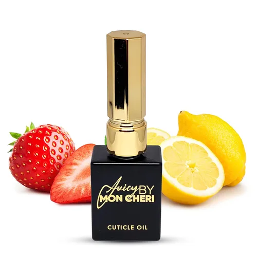 Aceite para cutículas de uñas, tamaño de 0.3 fl oz para hidratar, curar y reparar el cuidado de las cutículas (limonada de fresa, toque dorado)
