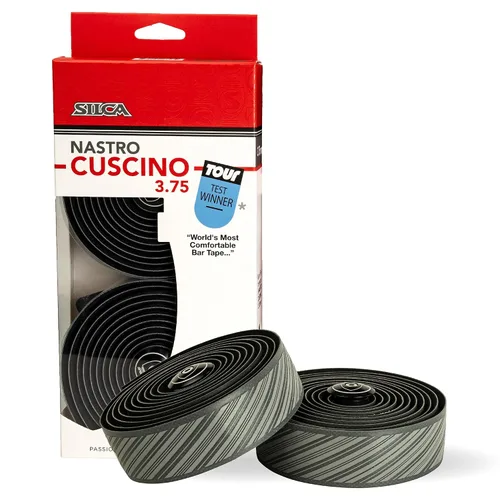 Miniatura 12 de SILCA Nastro Cuscino - Cinta para manillar de bicicleta, color negro de 0.098 pulgadas, cinta de barra de bicicleta extra gruesa, viene con tapones